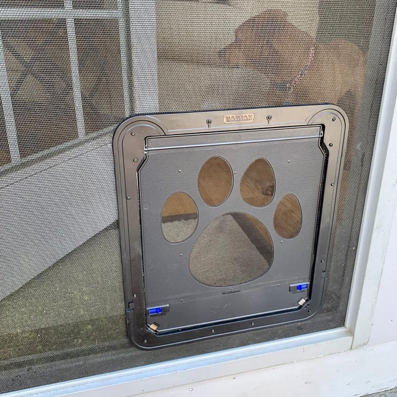PETLESO Dog Door for Screen Door, Pet Door for Screen Lockable Pet Sliding Door for Small to Large Dogs, Inner Size 12"Ã—14" - Image 5